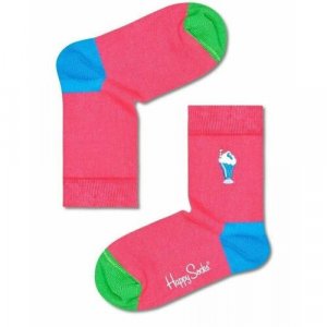 Носки размер 7-9Y, розовый, мультиколор Happy Socks. Цвет: розовый/микс