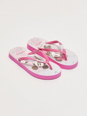 Лицензированные шлепанцы Minnie Mouse для девочек, пляжные тапочки LCW Steps