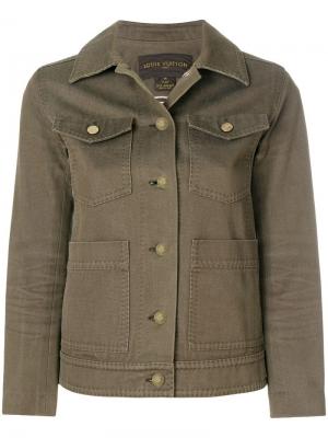 Облегающая куртка-рубашка Louis Vuitton Vintage. Цвет: коричневый