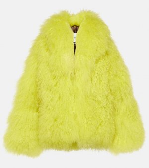 Укороченное пальто из искусственного меха , зеленый The Attico