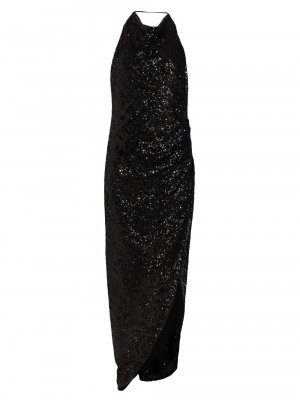Асимметричное платье с пайетками Elektra , черный Amanda Uprichard