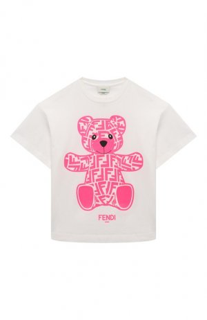 Хлопковая футболка Fendi. Цвет: белый