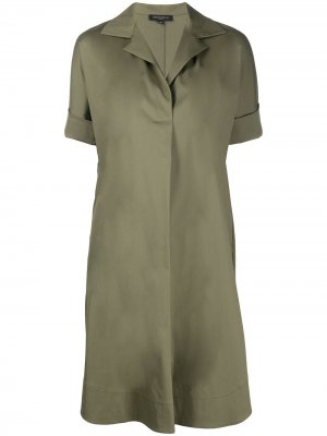 Платье-рубашка с короткими рукавами Antonelli. Цвет: зеленый
