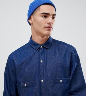 Джинсовая рубашка классического кроя с длинными рукавами -Синий Noak