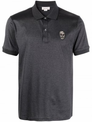 Рубашка поло с короткими рукавами декором Skull Alexander McQueen. Цвет: серый