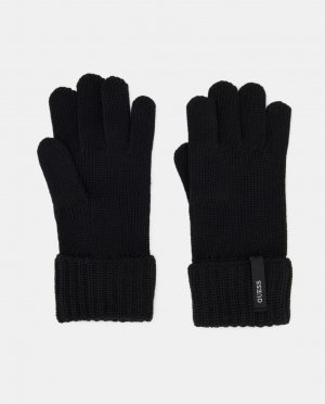 Базовые мужские шерстяные перчатки. , черный Guess