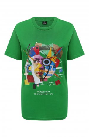 Хлопковая футболка SEETEES x TSUM. Цвет: зелёный