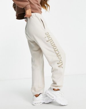 Кремовые брюки прямого кроя -Белый Abercrombie & Fitch