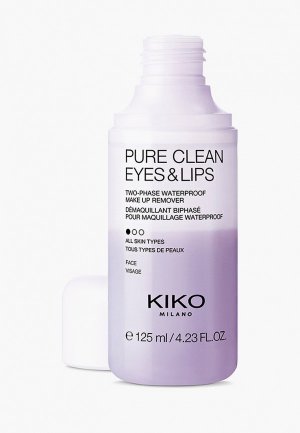 Средство для снятия макияжа Kiko Milano PURE CLEAN EYES & LIPS, 125 мл. Цвет: прозрачный