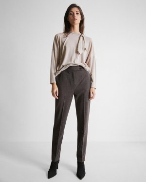 Женские прямые костюмные брюки с резинкой посередине , коричневый Trucco. Цвет: коричневый