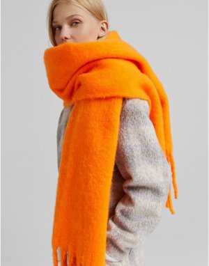 Большой ярко-оранжевый шарф -Оранжевый цвет Bershka