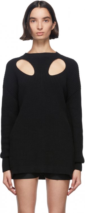 Black Cut-Out Hawke Crewneck Sweater Ann Demeulemeester. Цвет: 099 black