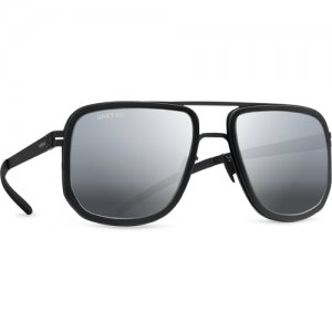 Солнцезащитные очки Gresso, квадратные, с защитой от УФ, зеркальные, для мужчин, черный GRESSO. Цвет: серый