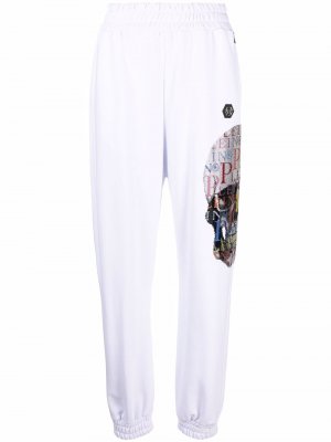 Спортивные брюки с принтом Skull Philipp Plein. Цвет: белый