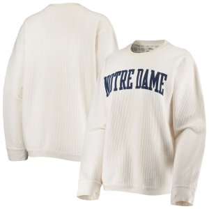 Женский свитер Pressbox, белый, удобный вельветовый Notre Dame Fighting Irish в винтажном стиле, базовый пуловер с аркой Unbranded