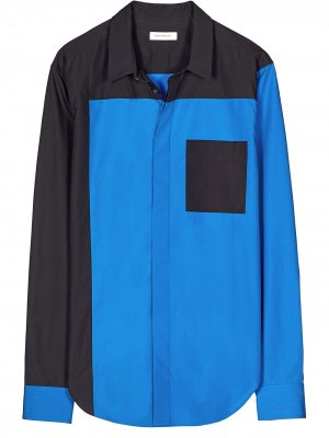 Рубашка узкого кроя в стиле колор-блок EQUIPMENT GENDER FLUID. Цвет: синий