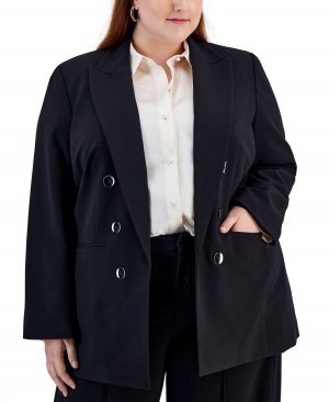 Двубортный пиджак больших размеров Bar III, черный Iii