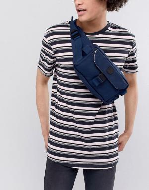 Темно-синяя нейлоновая сумка-кошелек на пояс с карманами Esprit. Цвет: темно-синий