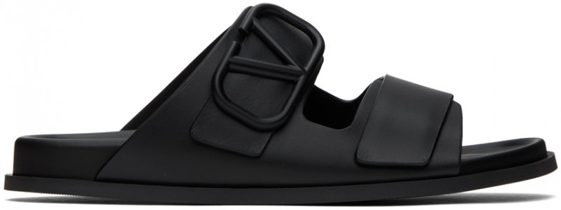 Черные фирменные сандалии с логотипом , цвет Nero Valentino Garavani