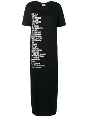Длинное платье-футболка с принтом Each X Other. Цвет: черный