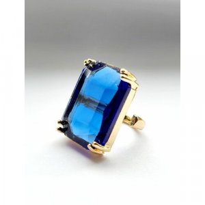 Печатка кольцо с крупным кристаллом, кристалл, синий ( Verba ). Цвет: синий