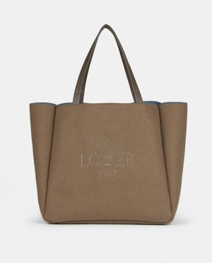 Большая сумка-тоут верблюжьего цвета с контрастными деталями, коричневый Naulover