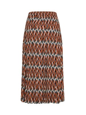 Плиссированная юбка-миди с принтом из вискозного крепа Attic And Barn, коричневый Barn