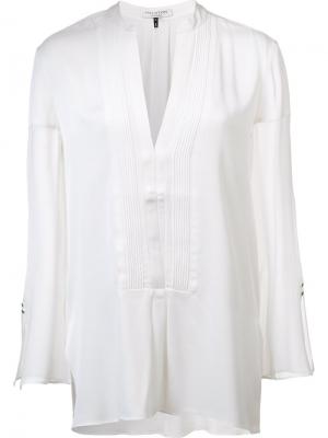 Блузка с нагрудником Halston Heritage. Цвет: белый