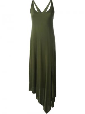 Асимметричное платье без рукавов Barbara Bui. Цвет: зелёный