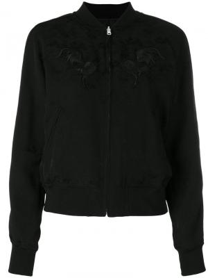 Куртка-бомбер с вышивкой Comme Des Garçons Noir Kei Ninomiya. Цвет: чёрный