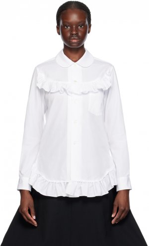 Белая рубашка с рюшами Comme Des Garcons, цвет White Garçons
