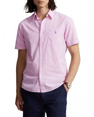Рубашка из хлопчатобумажного хлопка классического кроя Prepster с короткими рукавами , цвет Pink Polo Ralph Lauren