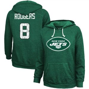 Женский пуловер с капюшоном Threads Aaron Rodgers Green New York Jets именем и номером Majestic