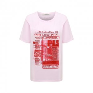 Хлопковая футболка Philosophy di Lorenzo Serafini. Цвет: розовый