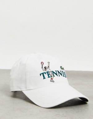 Теннисная копка с логотипом -Белый Lacoste