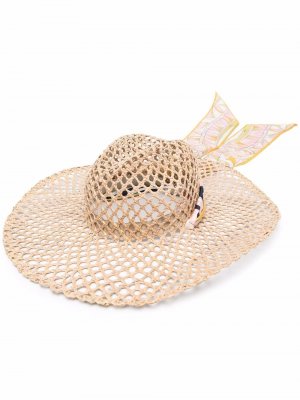 Соломенная шляпа с широкими полями Emilio Pucci. Цвет: бежевый