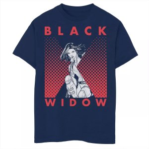 Футболка с графическим рисунком и логотипом Black Widow для мальчиков 8–20 лет Marvel
