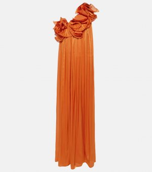 Плиссированное платье charmain с оборками , апельсин Costarellos