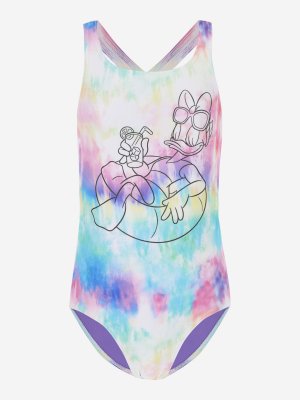 Купальник для девочек Disney Tie Dye Daisy Duck, Мультицвет, размер 110 adidas. Цвет: мультицвет