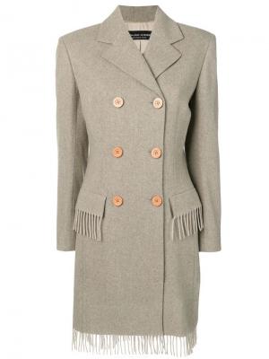 Расклешенное пальто миди 1990-х Jean Louis Scherrer Vintage. Цвет: нейтральные цвета
