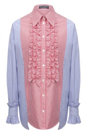 Хлопковая рубашка Dolce & Gabbana. Цвет: разноцветный