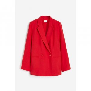Двубортный пиджак HM ярко-красный H&M