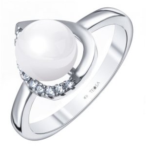 Серебряное кольцо с жемчугом культ. BN-SA620-R TEOSA