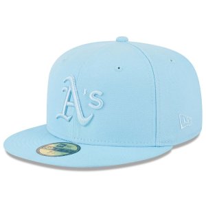 Мужская кепка New Era Голубая Oakland Athletics 2023 Весенний цвет Базовый 59FIFTY Облегающая шляпа