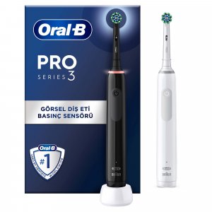 Набор аккумуляторных зубных щеток Pro3-3900, 2 шт., черный и белый Oral-B