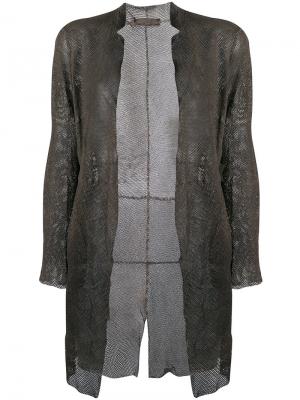 Сетчатое пальто Salvatore Santoro. Цвет: серый
