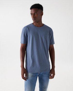 Мужская синяя футболка с коротким рукавом , синий Salsa Jeans