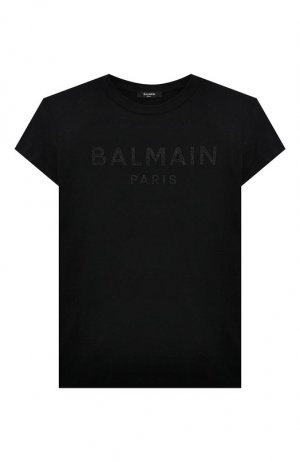 Хлопковая футболка Balmain. Цвет: чёрный