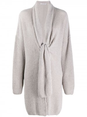 Пуловер оверсайз с завязками Agnona. Цвет: серый
