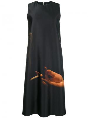 Расклешенное платье с принтом Yang Li. Цвет: чёрный